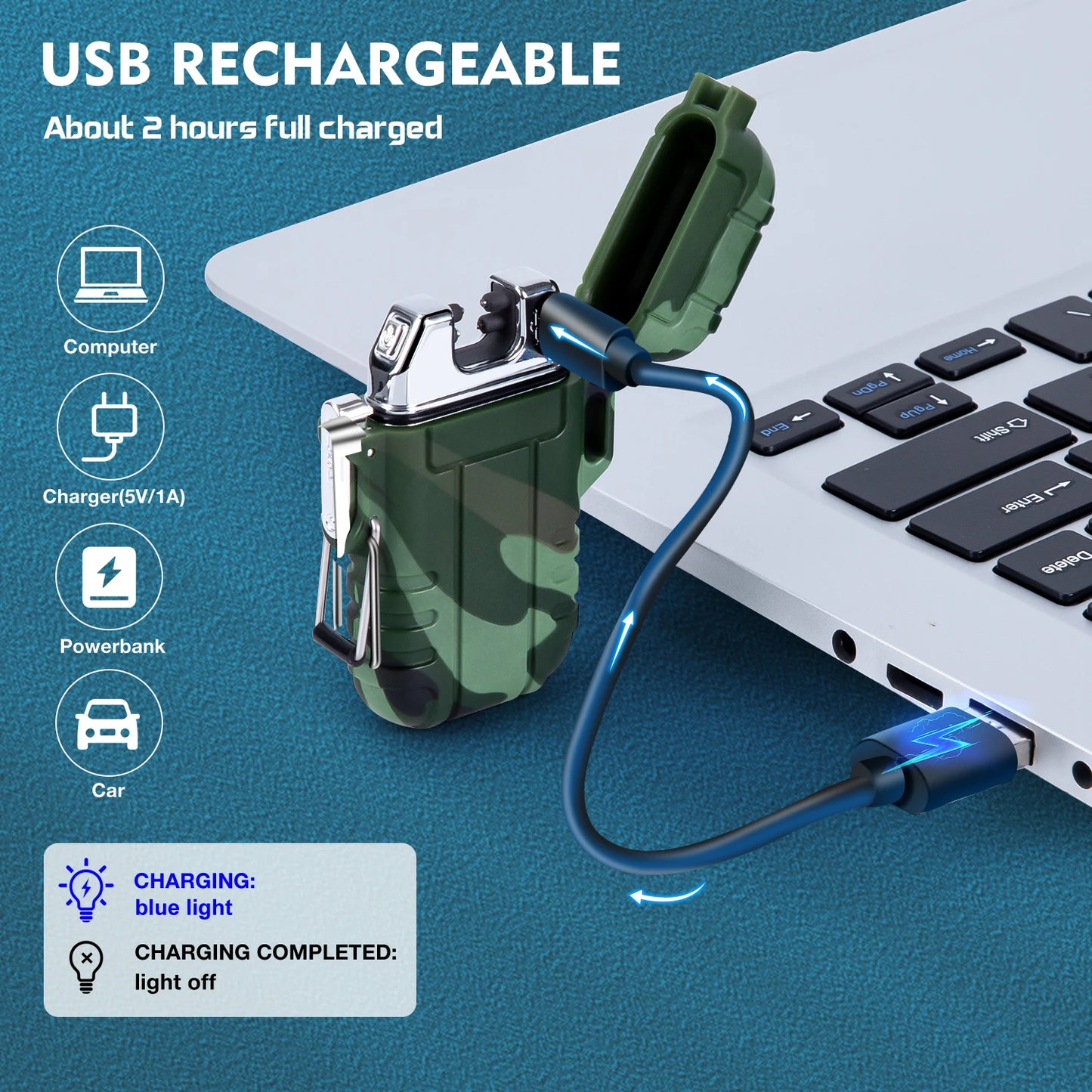 Survive the Spark – Waterproof Electric Lighter in 3 Rugged Styles