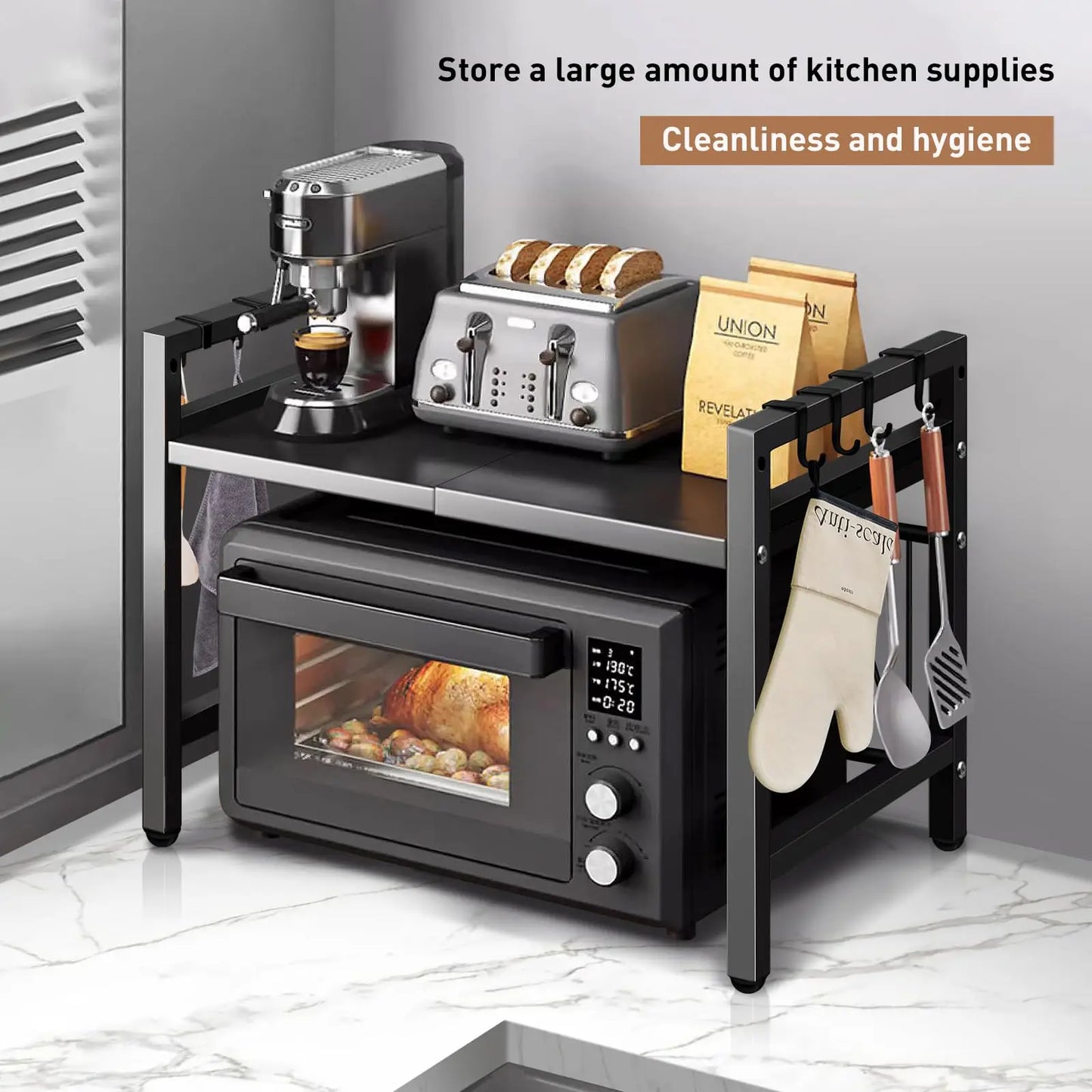Rise Above the Mess — Over-the-Microwave Shelf Organizer