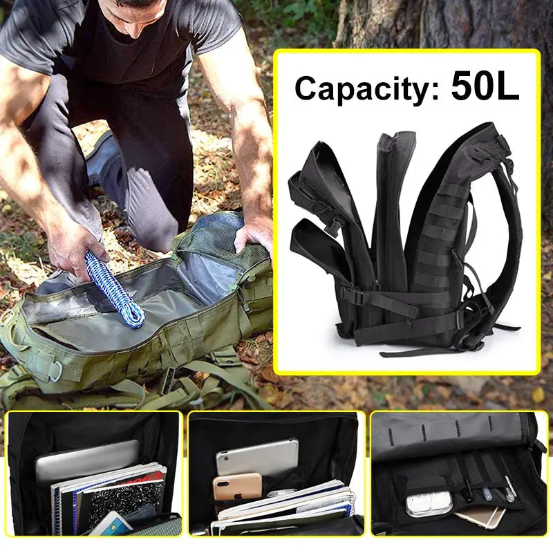 π§ Built to Wander β 45L Tactical Adventure Backpack
