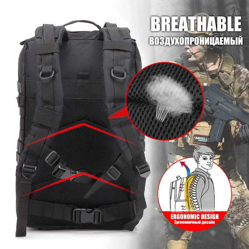 π§ Built to Wander β 45L Tactical Adventure Backpack