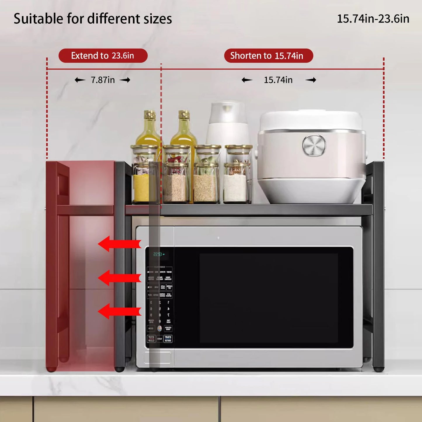 Rise Above the Mess — Over-the-Microwave Shelf Organizer
