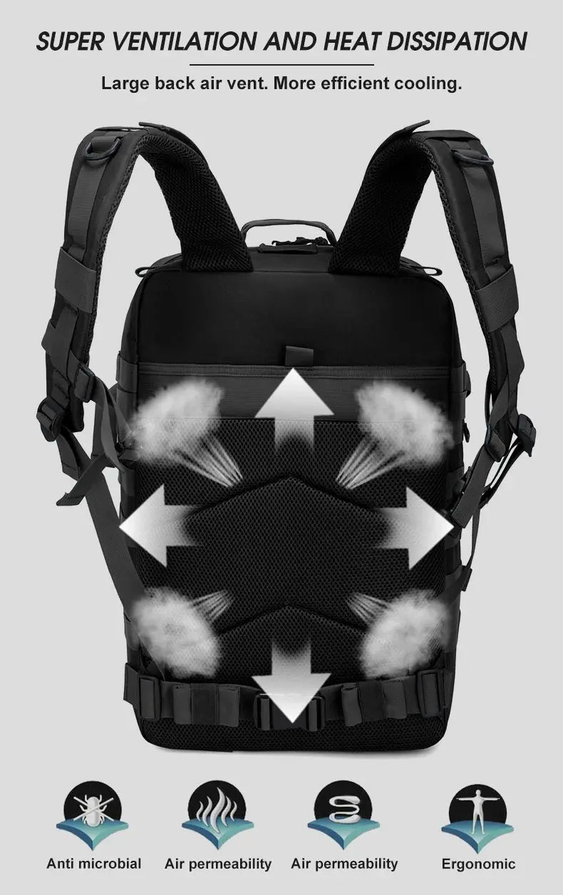 π§ Built to Wander β 45L Tactical Adventure Backpack