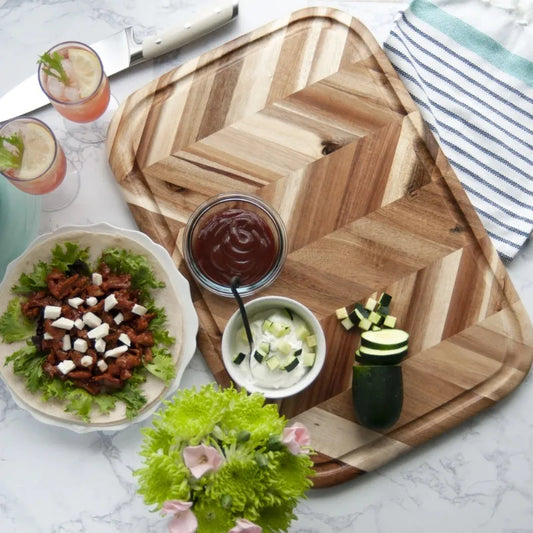 From Chop to Charcuterie 🧀 Herringbone Acacia Serving + Prep Board