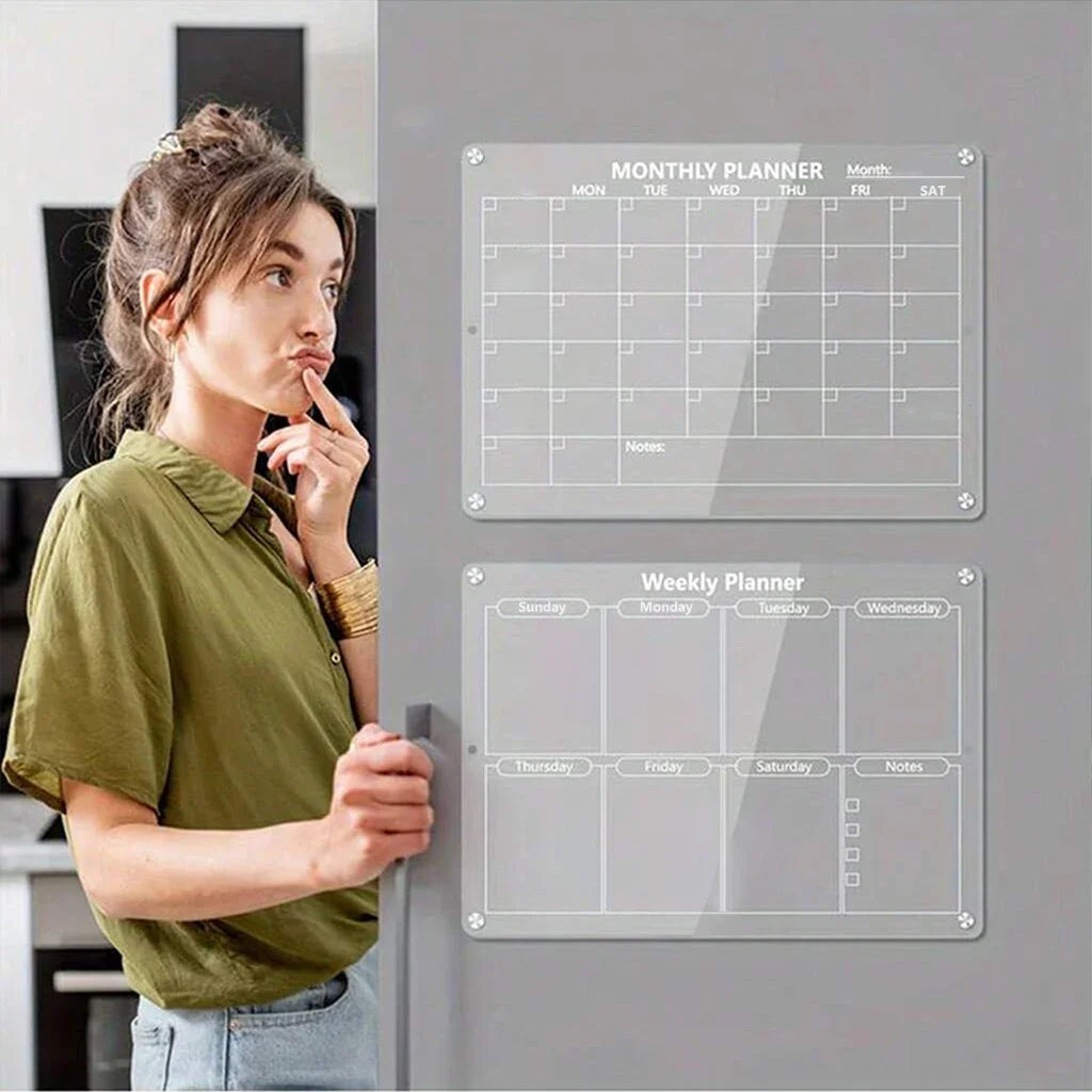 Stick to the Plan ✨ Magnetic Monthly & Weekly Dry Erase Board for Fridge