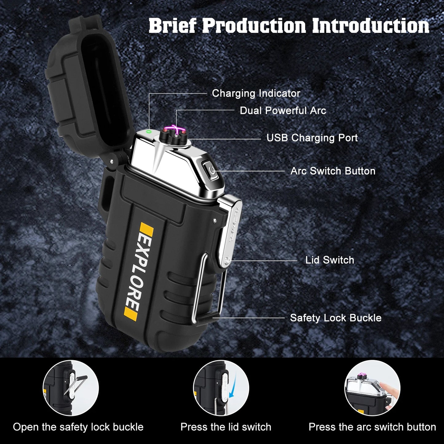 Survive the Spark – Waterproof Electric Lighter in 3 Rugged Styles