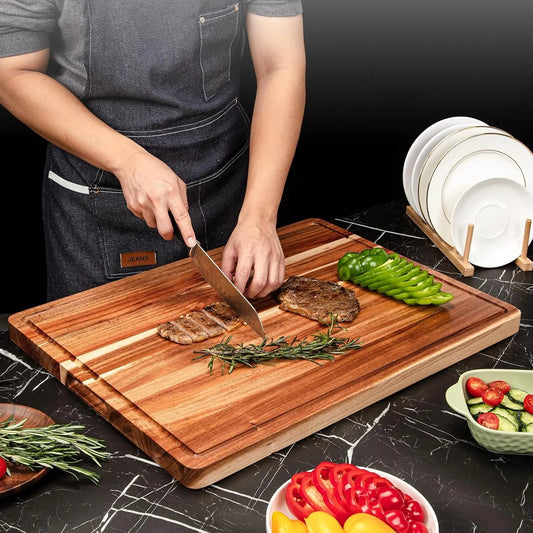 Chop It Like It's Hot 🔥 Acacia Wood Cutting Board