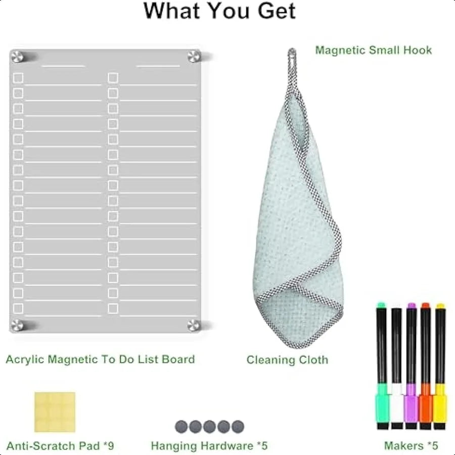 Stick With It 🧲 Clear Magnetic Dry Erase To-Do List