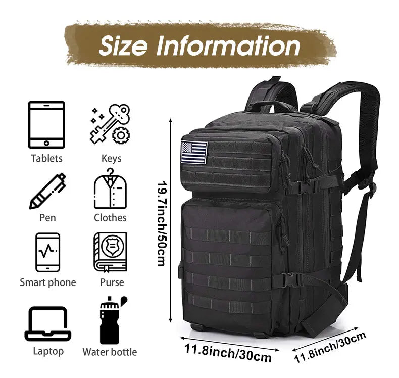 π§ Built to Wander β 45L Tactical Adventure Backpack