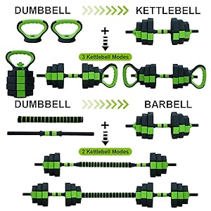3-in-1 Home Gym Dumbbell & Barbell Set