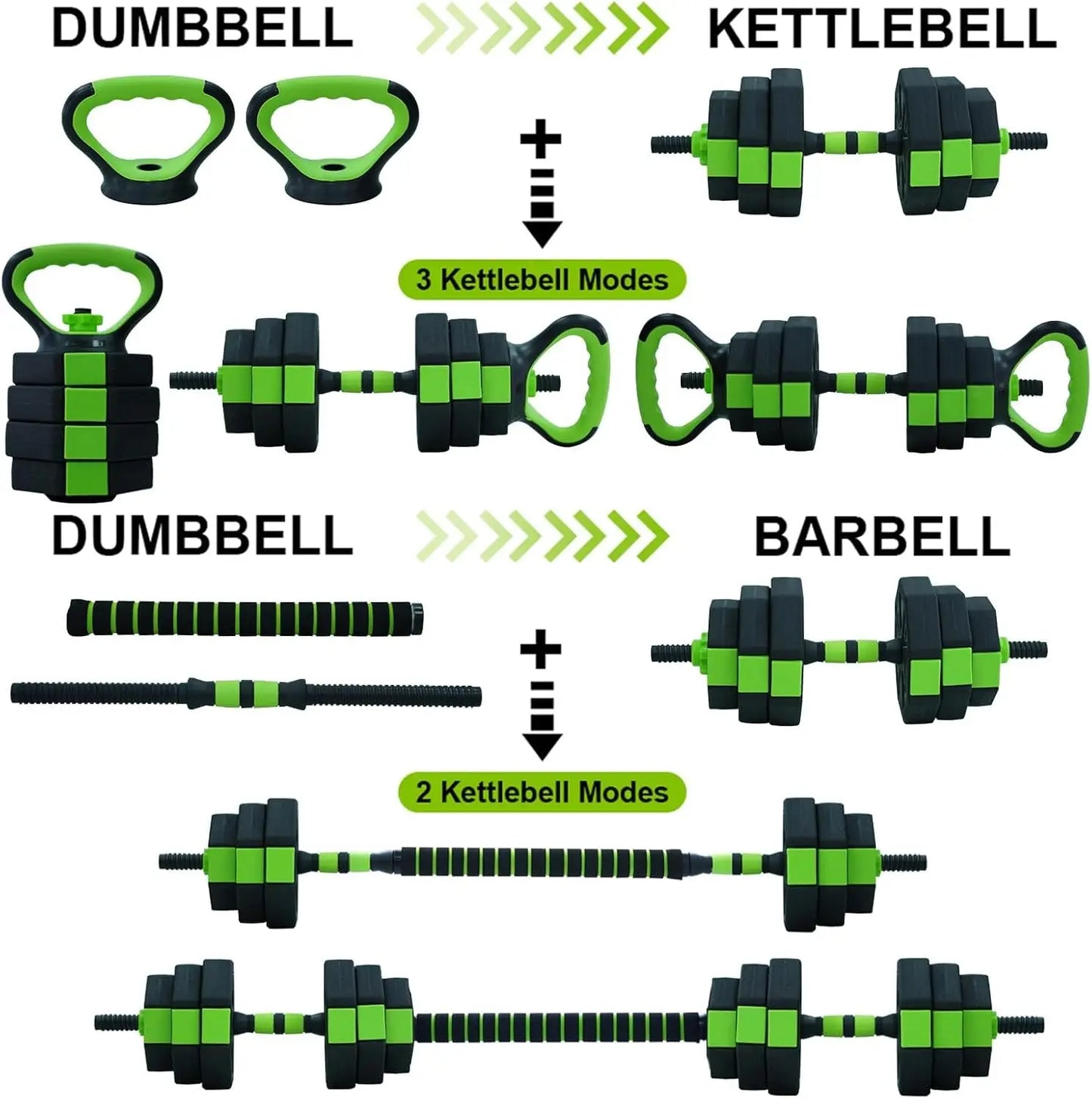 3-in-1 Home Gym Dumbbell & Barbell Set