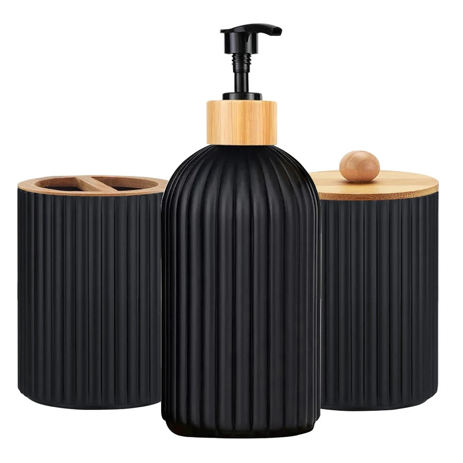 Minimalist Bathroom Storage Set – Neutral Countertop Containers