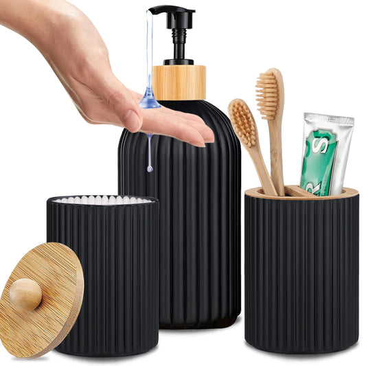 Minimalist Bathroom Storage Set – Neutral Countertop Containers