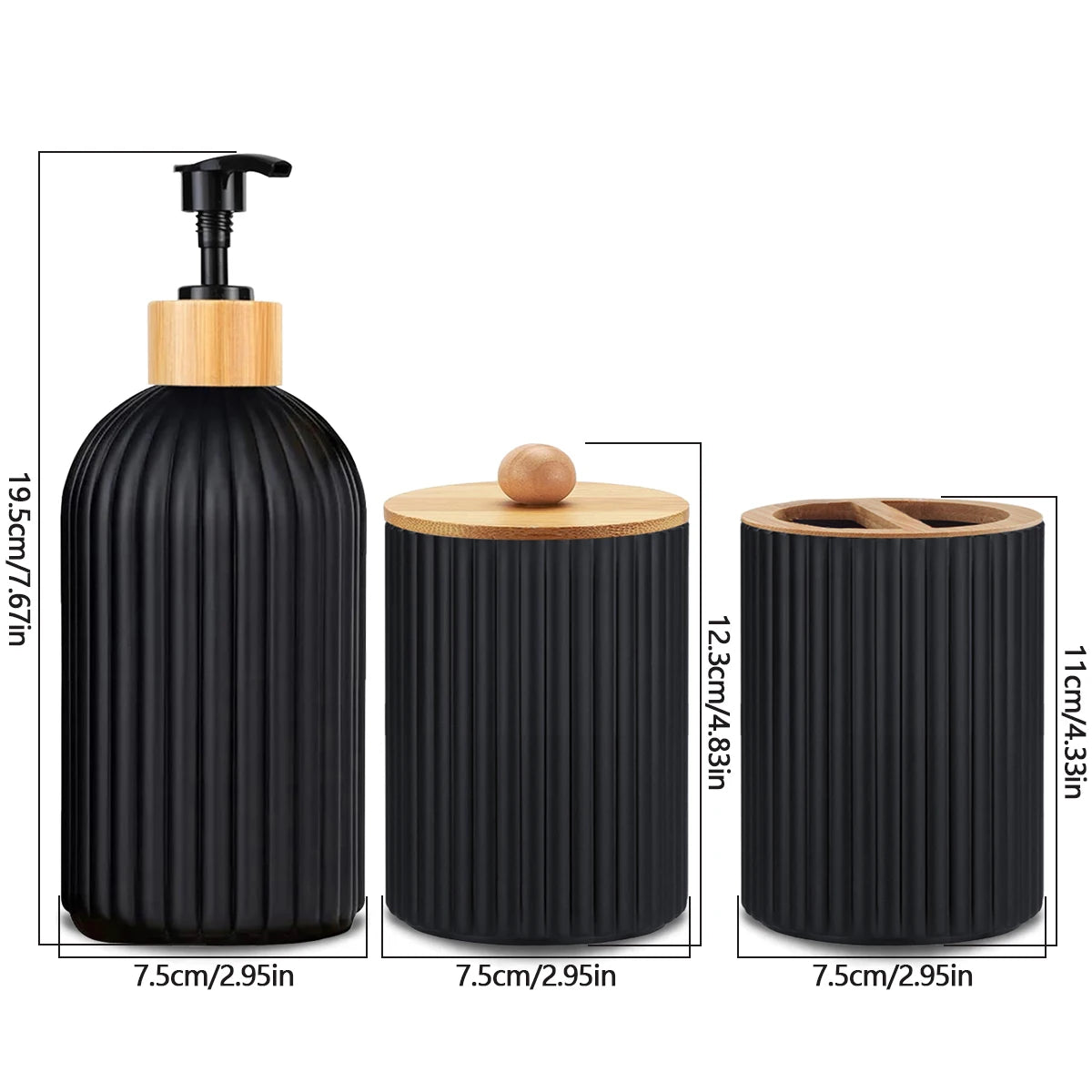 Minimalist Bathroom Storage Set – Neutral Countertop Containers